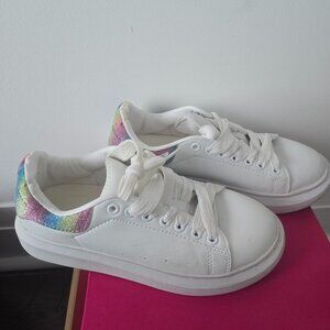Alexander McQueen Oversized Sneakers White Rainbow Authentic